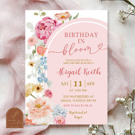 Convite Colorful Floral Spring Baby in Bloom Invitation