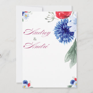 Convite Colorful Floral Wedding Invitation | Elegant Roman