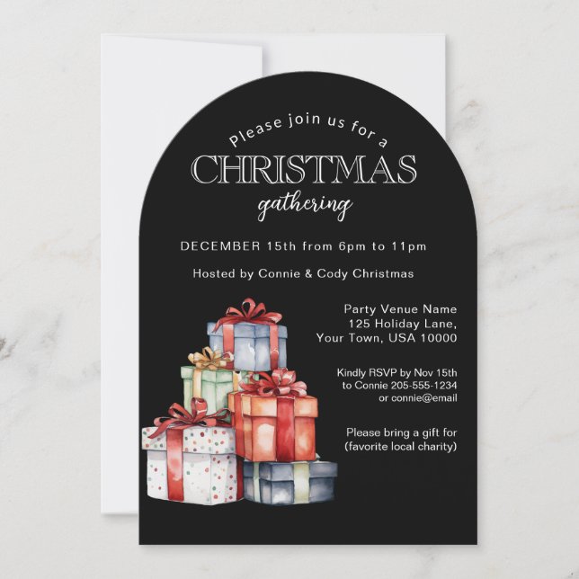 Convite Colorful Gift Packages Christmas Party  Invitation (Frente)