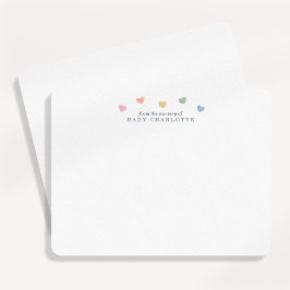 Convite Colorful Hearts Nursery Note Card