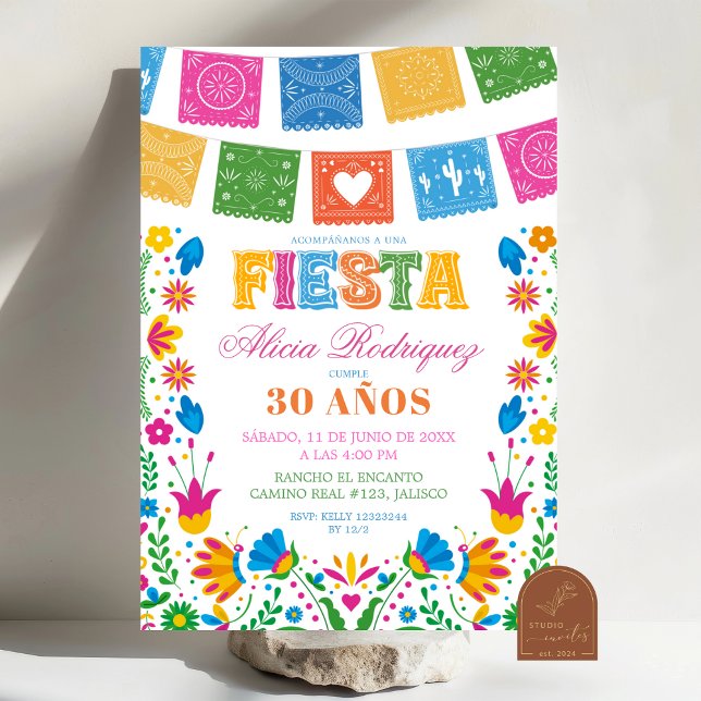 Convite Colorful Talavera Mexican Fiesta Birthday (Criador carregado)