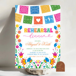 Convite Colorful Talavera Mexican Rehearsal Dinner