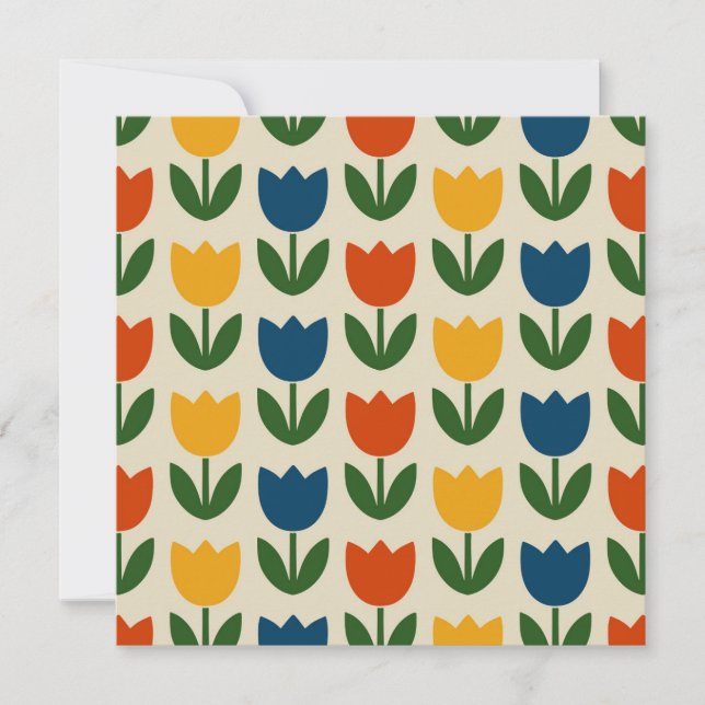 Convite Colorful Tulip Pattern (Frente)