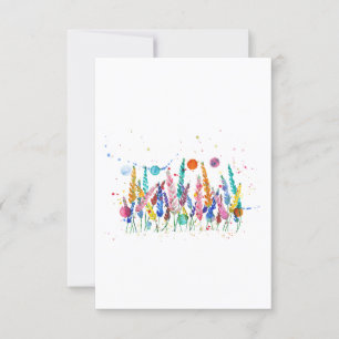 Convite Colorful Watercolor Flowers