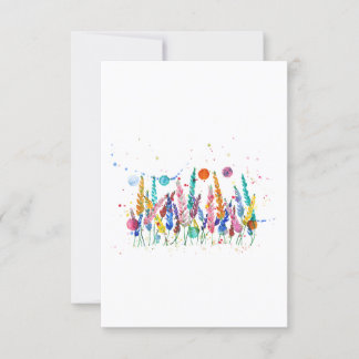 Convite Colorful Watercolor Flowers
