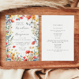 Convite Colorful Wildflower All in One Wedding