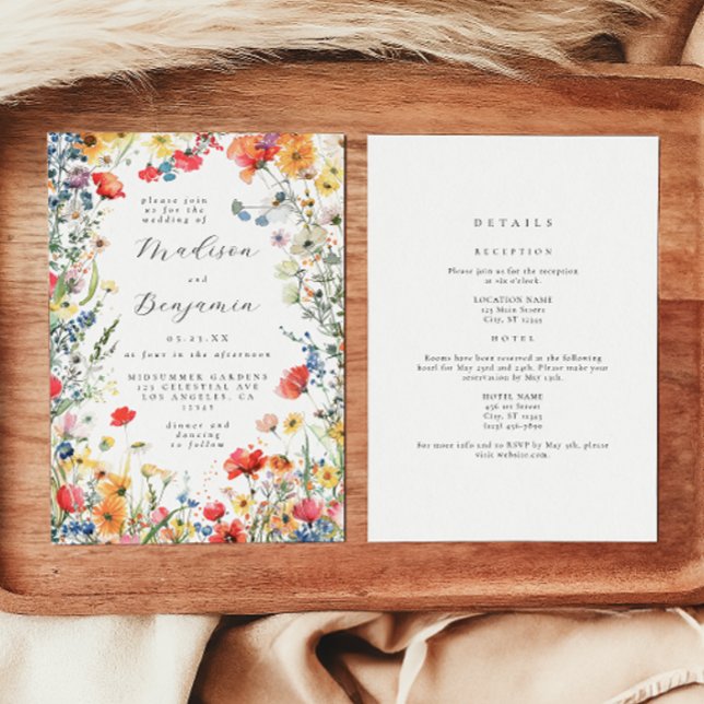 Convite Colorful Wildflower All in One Wedding (Criador carregado)