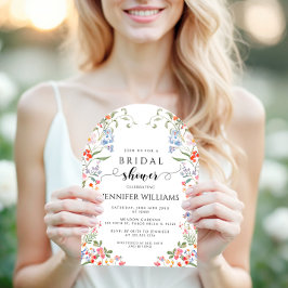 Convite Colorful Wildflower Floral Boho Bridal Shower Arch