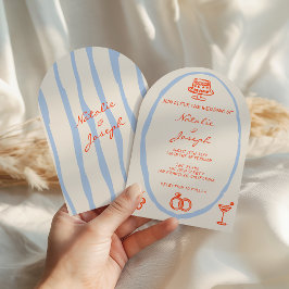 Convite Colorful Written Painted Whimsical Arched Wedding