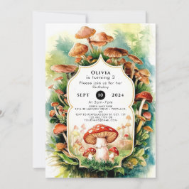 Convite Colorida Boho Mushroom Aniversário
