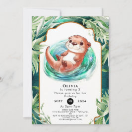 Convite Colorida Boho Otter Birthday