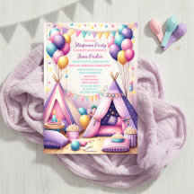 Colorida Charming Teepee Birthday Sleepover Party