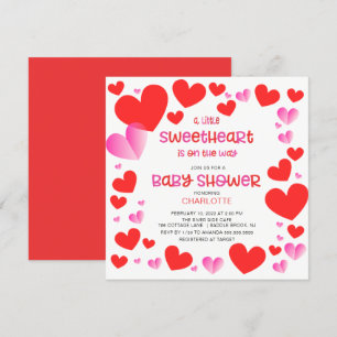 Convite Colorida Little Sweetheart Girls Chá de fraldas I