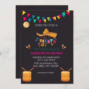 Convite Colorida mexicana Fiesta Birthday