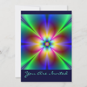 Convite Colorida Neon Daisy