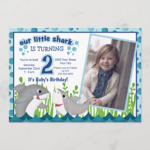 Convite Colorida Nosso Pequeno segundo aniversário Fotogr