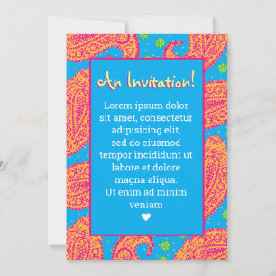 Convite Colorida Paisley Pattern