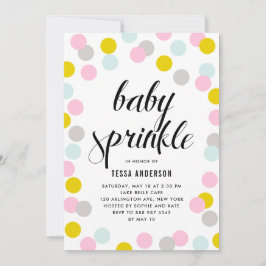 Convite Colorida Pastel Confetti Dots Frame Baby Sprinkle
