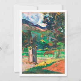 Convite Colorida pintura famosa da paisagem taitiana