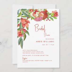 Convite Colorida Romã Toscana Casamento Vermelho