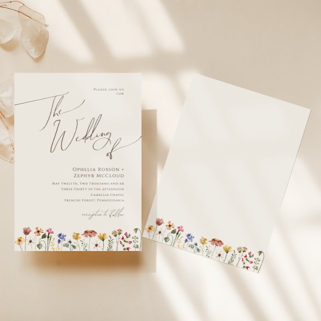 Convite Colorida Wildflower | Beige Casamento De (Criador carregado)