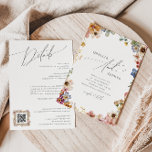 Convite Colorida Wildflower | Código QR Tudo Em Um Casamen<br><div class="desc">Este girassol colorido | O código QR tudo em um convite de casamento é perfeito para seu simples casamento de verão no arco-íris. Os florais cor-de-rosa brilhante, encantado, amarelo, laranja e dourado dão a este produto a sensação de um jardim primavera hippie elegante minimalista. A design moderna é a arte...</div>