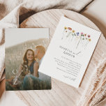 Convite Colorida Wildflower | Monograma Foto de Invit.<br><div class="desc">Este girassol colorido | convite de casamento de fotos monográficas é perfeito para o seu casamento simples e caprichoso do arco-íris de verão. Os florais cor-de-rosa brilhante, encantado, amarelo, laranja e dourado dão a este produto a sensação de um jardim primavera hippie elegante minimalista. A design moderna é a arte...</div>
