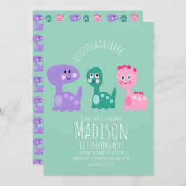 Convite Colorido à Festa de aniversário de Dinossa