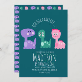 Convite Colorido à Festa de aniversário de Dinossa