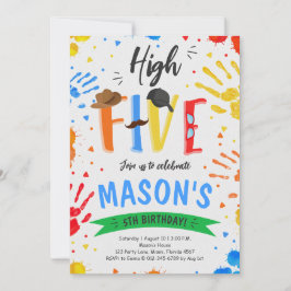 Convite Colorido Alto Cinco Aniversário
