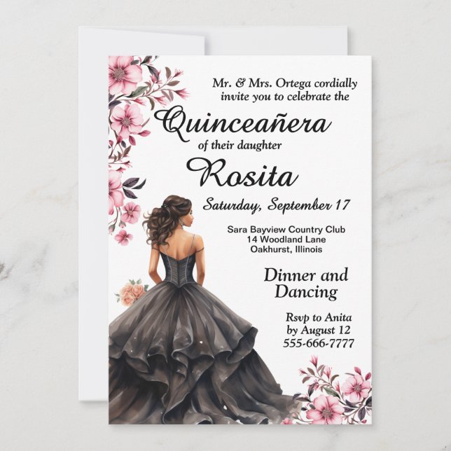 Convite Colorido de Quinceanera (Frente)