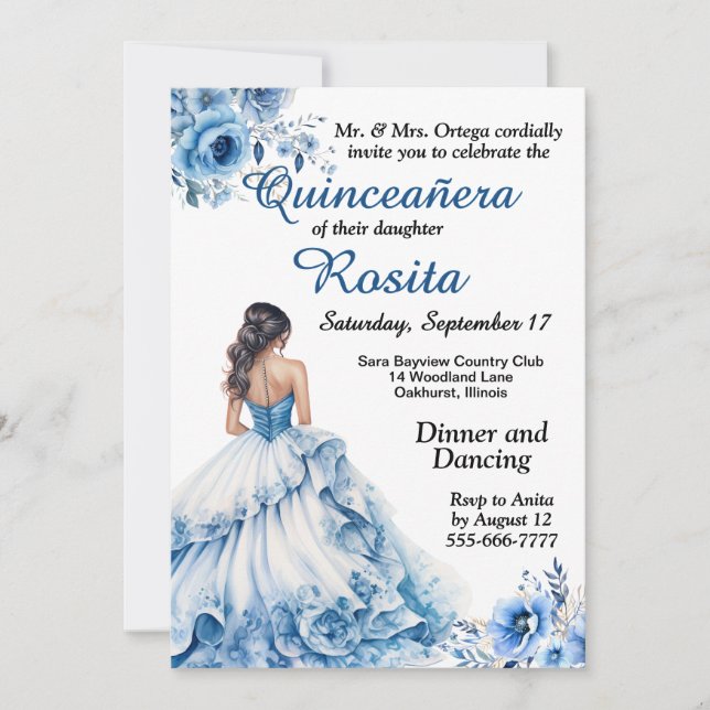 Convite Colorido de Quinceanera (Frente)