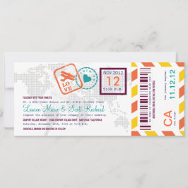 Convite colorido do bilhete do correio aéreo da