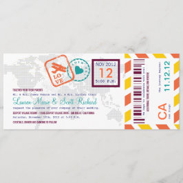 Convite colorido do bilhete do correio aéreo da