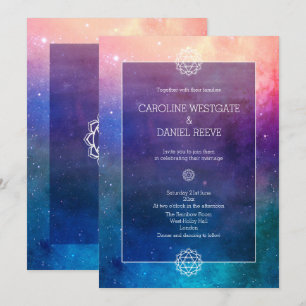 Convite colorido do casamento da nebulosa do