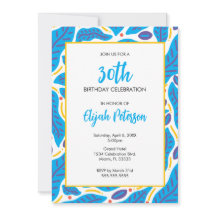 Colorido Doodle de Folhas Tropicais Azuis