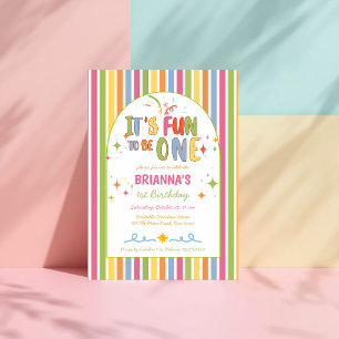 Convite Colorido é divertido ser um festa de aniversário