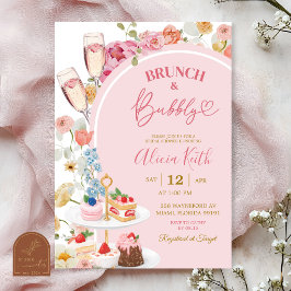 Convite Colorido Floral Verão Brunch e Espumante Bridal