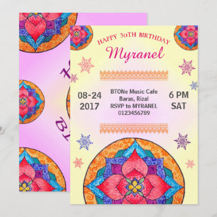 Convite Colorido Mandala Aniversário