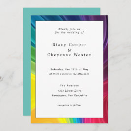 Convite Colorido para Casamento Arco-Íris