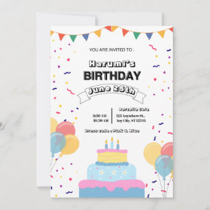 Convite Colorido para Festa de Aniversário