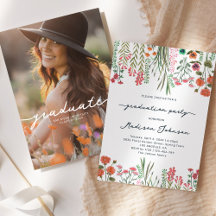 Convite Colorido para Festa de formatura de Flor S