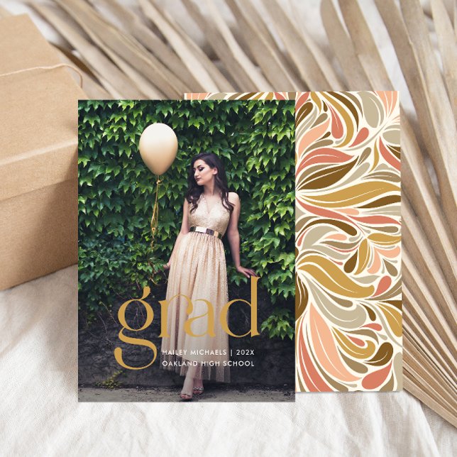 Convite Colorido para Graduação de Fotos de Padrão (Criador carregado)