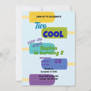 Convite Colorido Sorvete de Aniversário de Verão