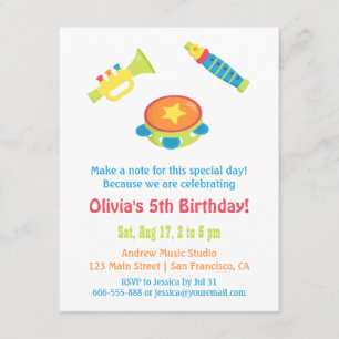 Convite Colorir Partido do Aniversário de criança de Instr