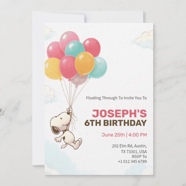 Convite Colourful Festive theme birthday invitation card  (Frente)