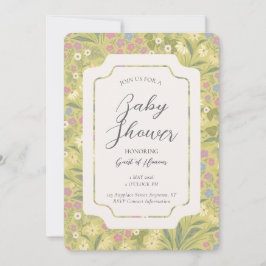 Convite Colourful Floral Petunia Daisy Garden Baby Shower