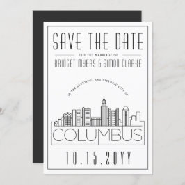 Convite Columbus Wedding Deco Style Skyline Salve a Data