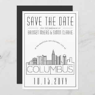 Convite Columbus Wedding Deco Style Skyline Salve a Data