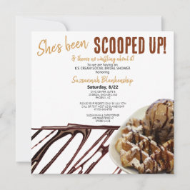 Convite Coluna De Sorvete De Chocolate No Chá de panela De